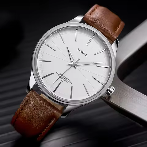 YAZOLE 512 Quartz Watch Men's Minimalist Casual Leather Strap Gift Watch Men's Watch relogio masculi