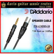 Daddario Speaker Cable Custom Series 10 feet XLR to 1/4 Inch PW-GMMS-10 Authentic