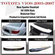 TOYOTA VIOS NCP42 2003-2007 OEM STYLE REAR TRUNK SPOILER LIP  -MATERIAL FIBER BODYKIT