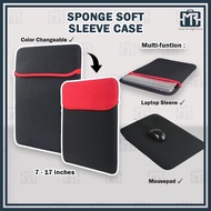 (7-17 inch) MR SPONGE RED BLACK Waterproof Laptop Sleeve Soft Case For Notebook Tablet Carry Bag Cover Pouch 防水面料电脑包