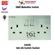 UMS 2913A Switch Socket 13A & 15A And 20A Water Heater Switch / 1G 1W / 2G 1W / 3G 1W / 4G 1W Bakeli
