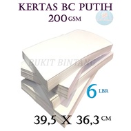 PUTIH Manilla Carton/Bc Paper (Short Card) White 200Gsm Size 39.5 x 36.3 Cm, Contents 6 Sheets