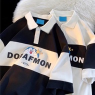 Unisex loose-fitting loose-fitting polo shirt - dorafmon