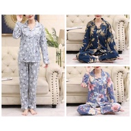 baju tidur plus size lengan panjang/ woman plus size pajamas/ baju tidur wanita/ baju tidur big size/ baju tidur floral