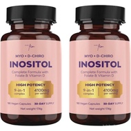 Kapsul Vegetarian Myo & D-Chiro Inositol 4100mg, 2x Pek, untuk fungsi metabolik, keseimbangan hormon