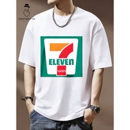 [7 Eleven Logo Print] Ready Stock Baju T Shirt Lelaki Men Cotton Premium Short Sleeve  Quality Unise