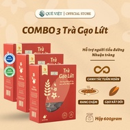 Combo 3 hộp Trà gạo lứt Quê Việt + Tặng 1 Trà GL 150g - Hộp 600g (20 túi x 30g)