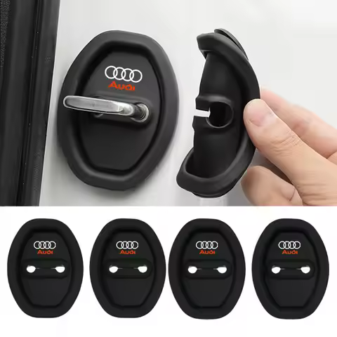 2/4pcs Silicone Car Door Lock Buckle Protector Cover For Audi Sline TT A1 A2 A3 A4 A5 A6 A7 1.8T 2.0