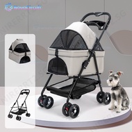 Pet Stroller Outdoor Small Dog Stroller Lightweight Cat Stroller Separable Cage Foldable Pet Strolle
