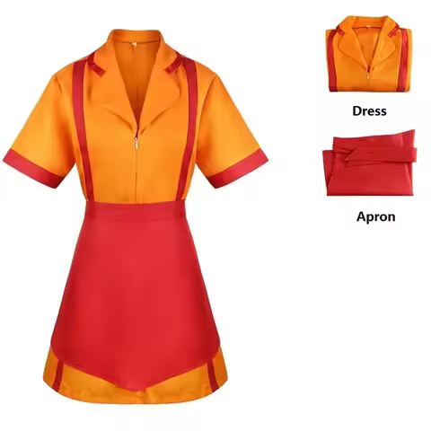 LOOK ME ←_← ★ 2 Broke Women Cosplay Costumes for Halloween Girl Party Wear Max Caroline Bar Waitress