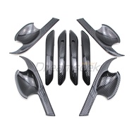 Door Handle + Bowl Cover Kit For Hyundai Elantra CN7 2021 2022 2023 2024 2025 Chrome / Carbon Fiber 
