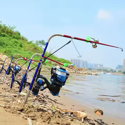 Automatic Telescope Fishing Rod 63cm High Quality with Reel Set Sea River Pool Fish Pole Holders Sta
