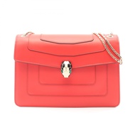【二手】BVLGARI(Bulgari) Serpenti ForeverRED皮革單肩包 Serpenti Forever 鏈條單肩包 女士二手 A