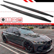 For 21-25 BMW G80 M3 G82 G83 M4 Real Carbon Fiber Side Skirt Extension Splitters