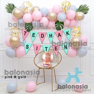 READY STOCK Dekorasi paket Balon simple tedak tedhak siten backdrop