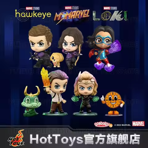 【In Stock】Original HotToys Loki Sylvie Captain Marvel Hawkeye Kate Cosbaby Mini Collectible Figures 
