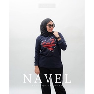 ZOLAQU ORIGINAL NAVEL - KAOS WANITA SIZE LENGAN PANJANG KATUN COMBED