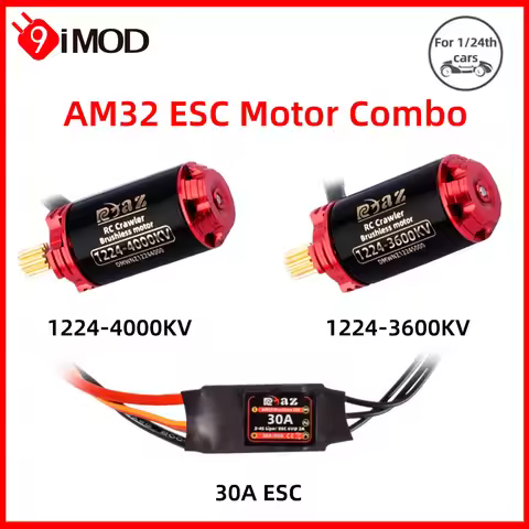 9IMOD Brushless ESC Motor Combo AM32 30A ESC 1224 Motor 4000/5000KV Outrunner Motor For RC 1/24 Craw
