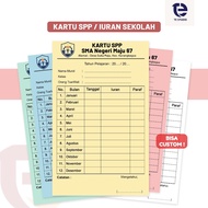 KaryaPrint.id - Custom School Iuran SPP Cards Name Logo Syahriyah TPA TPQ Cards Iuran Infaq or Arisa