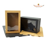 10/20pcs Black/Brown Kraft Paper Wedding Favor Gift Box With PVC Window Kraft Paper Candy PVC Windows Boxes Birthday Party Supply Toy Accessories Packaging Box