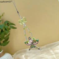 SEALLVIIT Paper Kite Phone Lanyard, Chinese Style Cartoon Beaded Bag Hanging Chain, Portable Creative Pendant Green Backpack Pendant Key Accessories