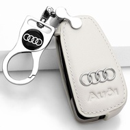 Audi Q3 Car Key Cover Q2L Old Style Q7 A6 Folding Key Genuine Leather Bag A3 Mechanical Remote Contr