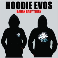 Hoodie Evos Bahan Baby Terry - murah berkualitas - tim esport - Warna Hitam dan Pink