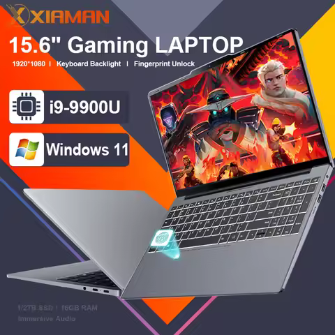 15.6“ Gaming Laptop Computer Windows 11 Intel Core i9 9900U 16GB RAM 1TB 2TB SSD Fingerprint Unlock 