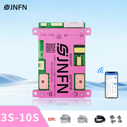 JNFN ANT BMS 3-10S 3S 4S 12V5S 6S 7S 8S 24V 10S 36V 50A 100A Lifepo4 NMC Smart BMS with RS485 Blueto
