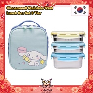 [Lilfant] Cinnamoroll Stainless Steel Lunch Box Set 3 Tier 270ml 410ml with Thermal Bag Cute Sanrio 