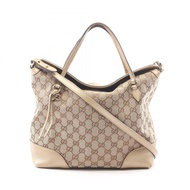 【二手】Gucci GUCCI Bree GG帆布雙肩包 353120 米色/金色帆布皮革 Bree 雙肩包 女士二手 B