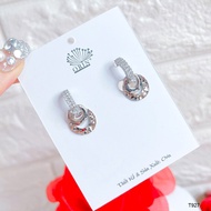 Orin T927 high-end design small round 2-layer white earrings