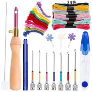 Embroidery pen cross stitch thread punch needle diy set 十字綉刺綉線戳花針套裝