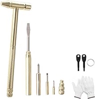 JinChengnan 6 in 1 Brass Multifunctional Mini Hammer, Small Screwdriver Set,for Repair Mobile Phones, Watches,Camera,Tablet,Laptops,Jewelry and Other Small Parts. (1pcs)