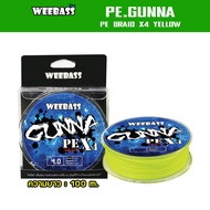 WEEBASS PE Line-GUNNA x4 100M YELLOW Model Cable 100 Meters