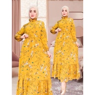 WAWA DRESS/ DRESS MUSLIMAH/ FLORAL DRESS