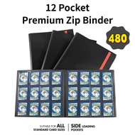 【Ready Stock】12 Pocket Premium Zipper Binder 480 Slots | Zip Album Zipfolio Pokemon Card Holder File