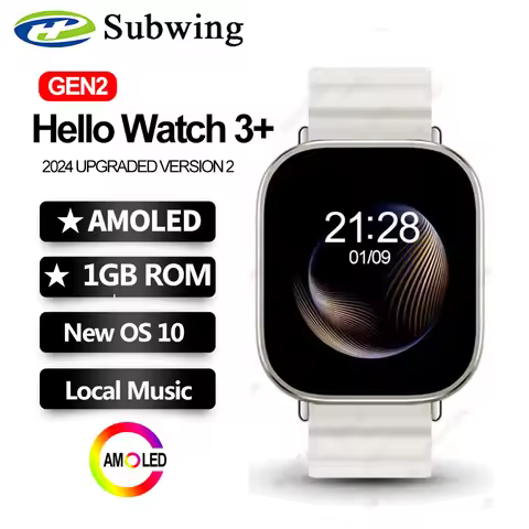 Hello Watch 3+ Gen 2 AMOLED Smart Watch Men Photo Album Recording Smartwatch Always Display 1GB Loca