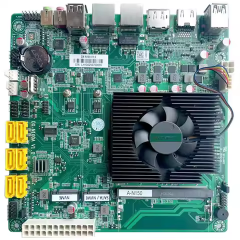 N150 Low Power ITX Motherboard with I/O Shield, NAS, Black Synology Linux Router, Home Server, 4/6 B