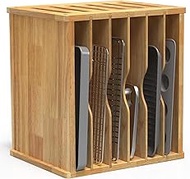 7 Tier Rubber Wood Tray Dividers for Cabinets, Heavy Weight Kitchen Vertical Tray Divider Organizer,