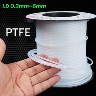 5 Meter PTFE Capillary Tube I.D 0.3mm~6mm Teflon Hose White Acid and Alkali Resistance Temperature R