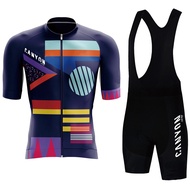 CANYON RACING Cycling Bib Shorts Men's Mountain Bike Jersey Clothing Summer Complete Racing Bicycle Clothes Quick-Dry Sports Set