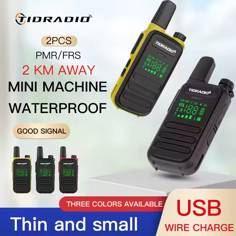 TIDRADIO 2PCS M11 PMR446/ FRS Portable Mini Walkie Talkie IP55 Waterproof Licence-free NOAA Wireless
