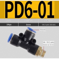 PD 6-01 Pneumatic Fitting 6mm To External Thread 1/8" inch