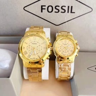 ☇□Fossil Buy 1 Take 1  Couple Watch 18K Gold Watch For Women And Men Wedding Watch