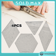 Patchwork Sewing Cutting Craft Ruler 4pcs/Penggaris Template Patchwork