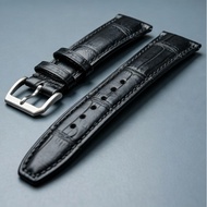 Handmade crocodile leather watch strap Black high-quality genuine leather watch strap Business fashi