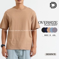 🇲🇾 DESINCE Men T-shirt Half Sleeve Man Top Short Sleeve Plain Solid Color Shirt Baju Oversize Lelaki
