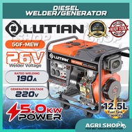 Agrishop LUTIAN Diesel Welder/Generator 5GF-MEW 26V 4-Stroke 5000W 190A 220V, Heavy Duty