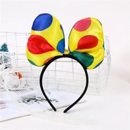 Men Women Boy Girl Polka Dots Clown Headband Circus Hat Hairband Bow Tie Party Top Cap Gift Costume Christmas Halloween Cosplay